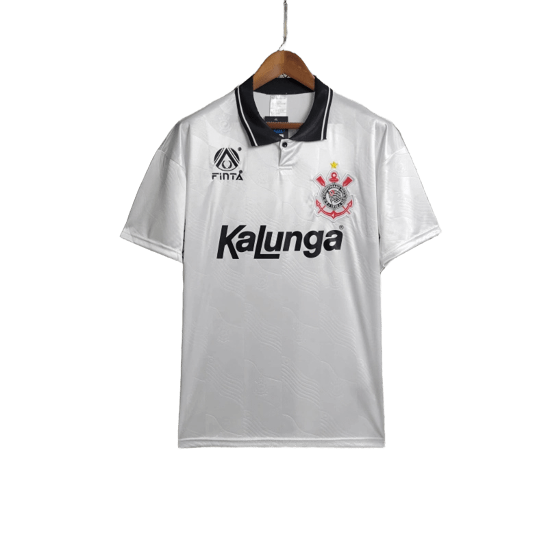 Camisa Corinthians Retrô 1998 Finta Masculina - Branca e Preta