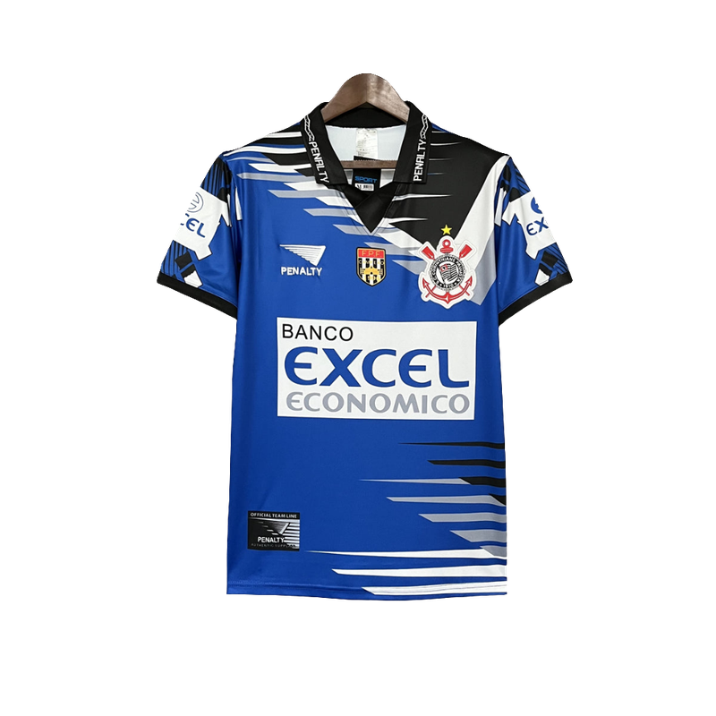 Camisa Corinthians Retrô 1998 Third Penalty Masculina - Preta e Azul