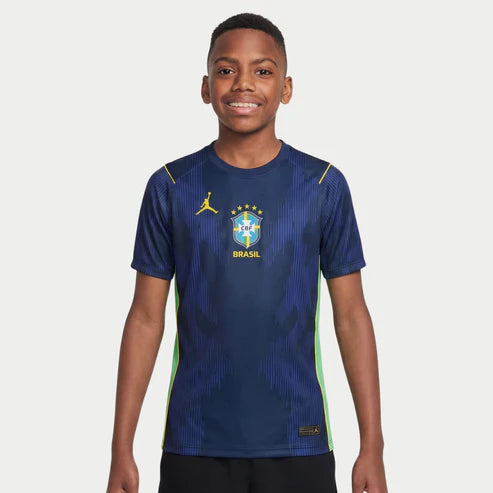 Conjunto Infantil Brasil Away 26/27 - Nike Azul Masculina