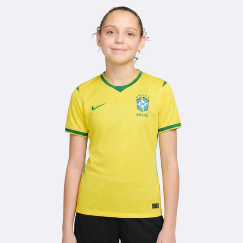 Conjunto Infantil Brasil Home 26/27 - Nike Amarela Masculina