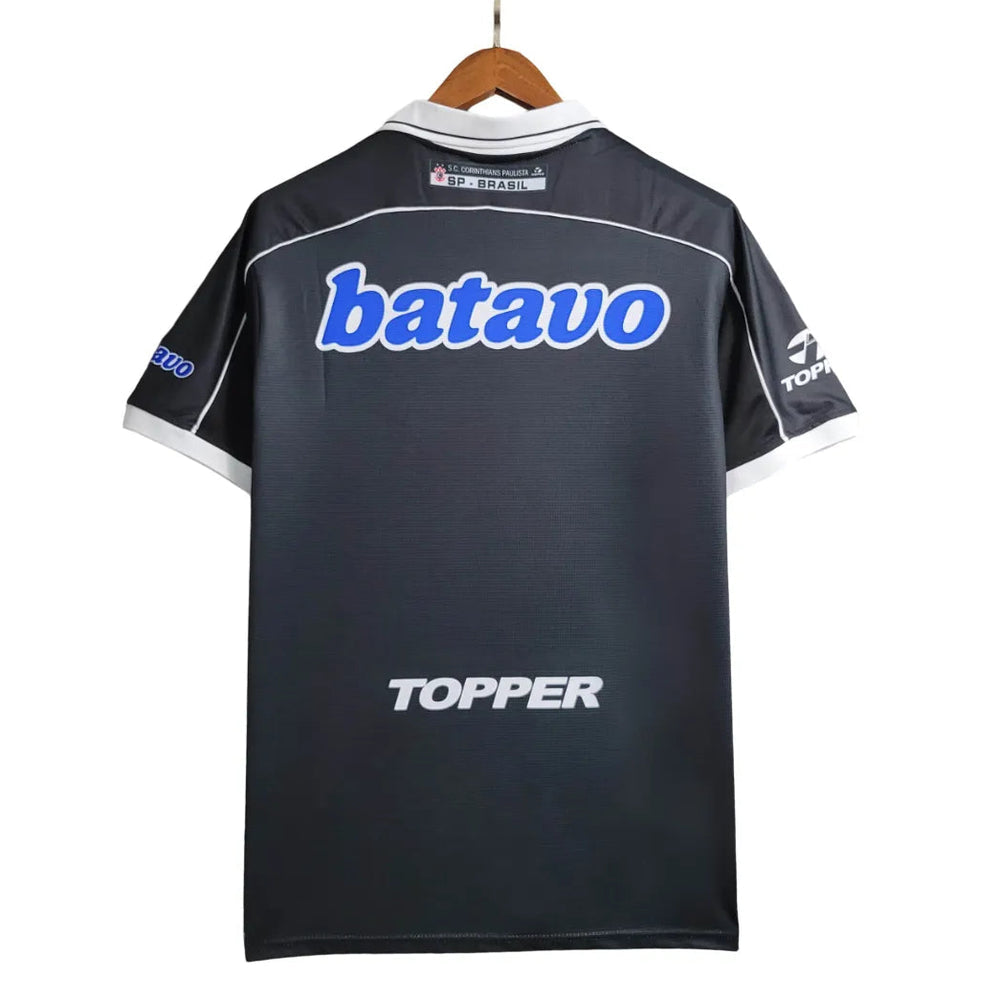 Camisa Corinthians Retrô 1999 Away Batavo Masculina - Preta e Branca